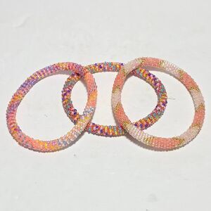 3 Sashka 8" Beaded Bracelets Handmade